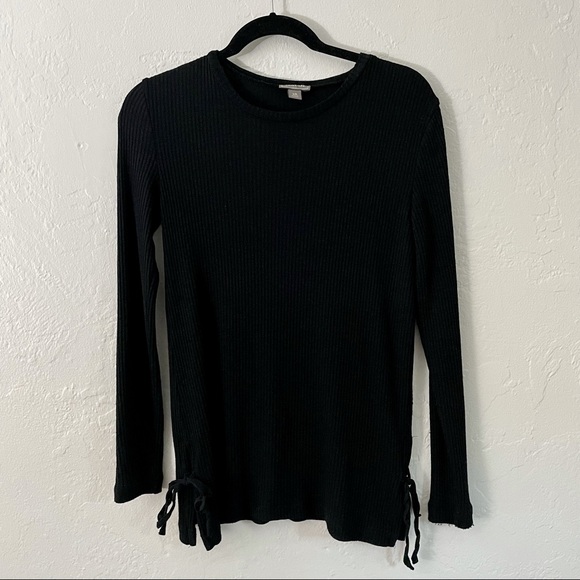 J. Crew Point Sur black ribbed tie tunic sweater - Picture 4 of 8